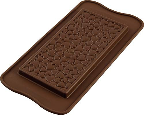 Unbekannt silikomart | SCG38 Molde de Silicona para Bombones Love Choco Bar, Antiadherente, Pack de 1 Molde para Bombones, Easy Choc, 155 x 76 mm, h 8,5 mm, Volumen 85 ml, Made in Italy