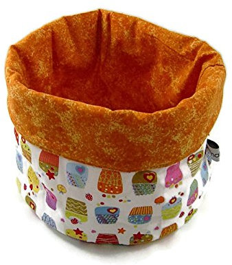 Stoffkörbchen CUPCAKE innen orange - Brotkorb Utensilo bettina bruder®