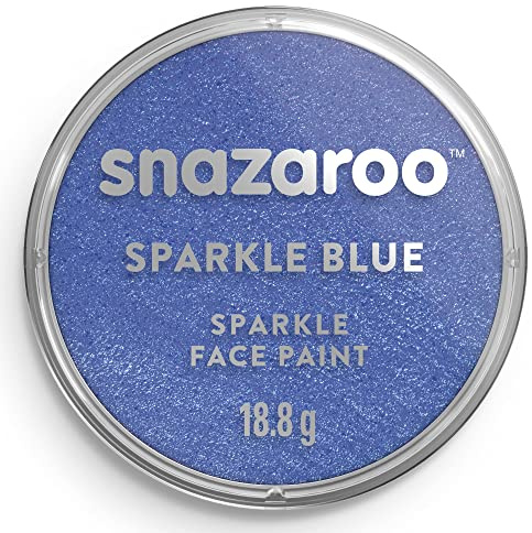 Snazaroo Halloween Sparkle Face and Body Paint for Kids and Adults, Sparkle Blue Colour, Water Based, Easily Washable, Makeup, Body Painting for Parties, for Ages 3+