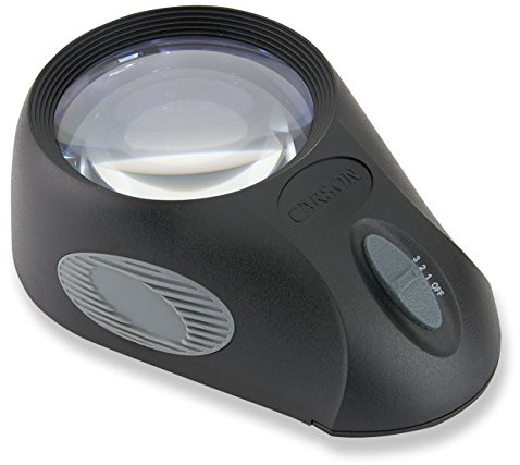 Carson LL-88 5x LumiLoupe Ultra LED Lighted Stand Magnifier Loup, Black