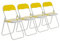 Harbour Housewares Padded Folding Chairs - Yellow - Pack of 4 - Easy Store Metal Frame Foldable Desk Chair for Office, Dining, Kitchen