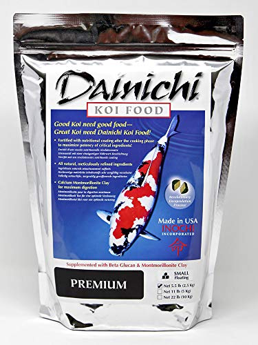 Dainichi Koi Fish Food, Premium 5.5 lb Bag – Small Floating Pellets (3.5 mm) for Koi, Goldfish and Pond Fish – High Protein Formula – Enhances Color and Vitality