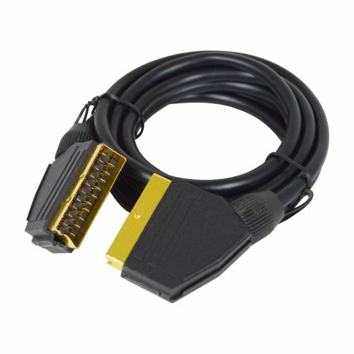 Status 2m Scart Lead, 21‑Pin, Gold‑Plated Cable with 7mm OD, Fully Wired for Audio and Video, High Conductivity (S2MGPSCART1PK6)