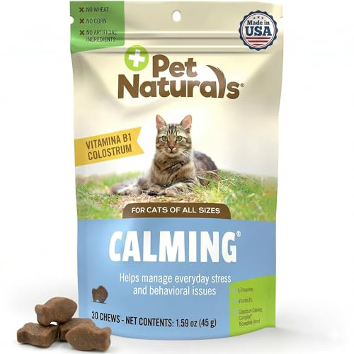 Pet Naturals Calming Chews for Cats, 30 Chews - Behavioral Support and Anxiety Relief for Travel, Boarding, Vet Visits and High Stress Situations