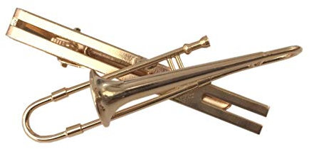 Miniblings Posaune Krawattennadel Krawattenhalter Posaune Posaunist golden + Box - Handmade Modeschmuck I Herrenschmuck Männerschmuck Schlipsklammer Krawattenklammer