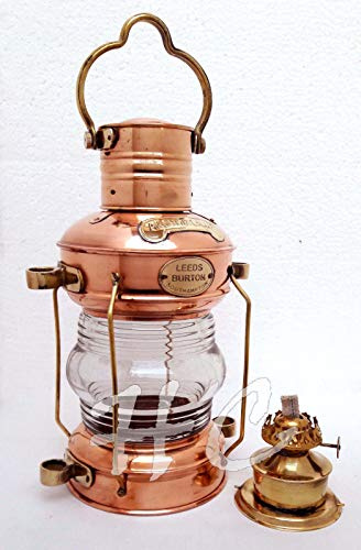 Sara International Ottone Nautico & Rame Lucido Ancoraggio Lanterna Lampada A Sospensione Casa Decorativo Stile Antico Lampada
