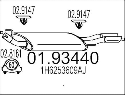 MTS Company 01.93440 Rear Silencer
