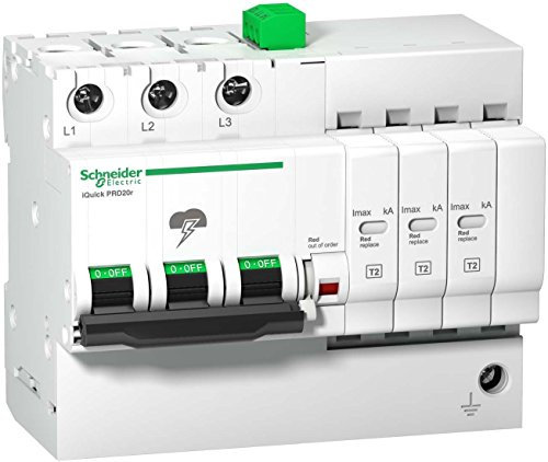 Schneider A9L16296 IQuick PRD20r Parafoudre 3P 350V avec Contact de télécommunications 350V Blanc