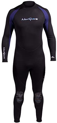 Neosport 3/2mm Men's Neoprene Back Zip Jumpsuit, Black/Blue, 3XL
