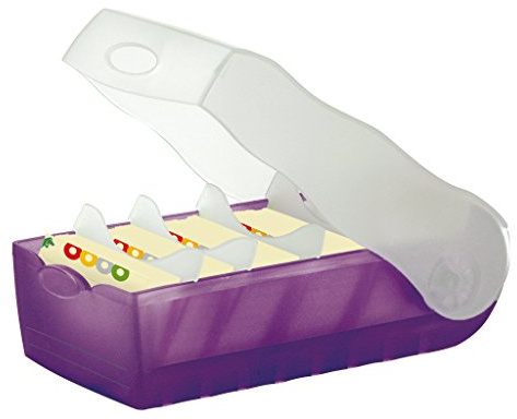 HAN 997-673, CROCO Flashcard Index Box. For learning vocabulary in an ingeniously simple way, A7, translucent-purple