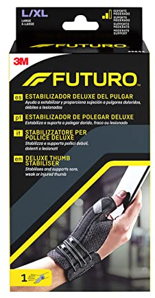 Futuro Tutore Stabilizzatore Per Pollice Destro/Sinistro, L/Xl, Pollice: 6.3 - 7.6 Cm, Polso: 17.7 - 23.0 Cm, Dispositivo Medico Marcato Ce, Nero