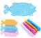 Itian Tapis de Salle de Bain Douche antidérapant en Forme de Poisson(Bleu)