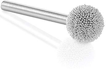 Kutzall Original Sphere Rotary Burr 1⁄8 Shaft, Coarse - Woodworking Attachment for Dremel, Foredom, DeWalt, Milwaukee Tools. Abrasive Tungsten Carbide Coating, 3⁄8 (9.5mm) Head Diameter, S-38-E