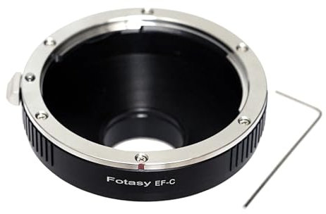 Fotasy Cannon Lens Adapter - EF to C Mount, Compatible with DSLR & CCTV/Microscope Cameras