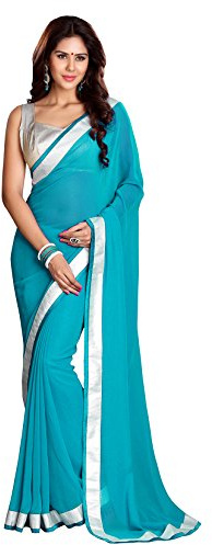 Mirchi Fashion - Sari indien traditionnel Bollywood de créateur, mariage, pour femme, turquoise