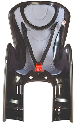 OKBABY Baby Shield - Seggiolino Da Bicicletta Posteriore Per Bambini Fino A 22 Kg - Aggancio Al Portapacchi - Nero E Argento