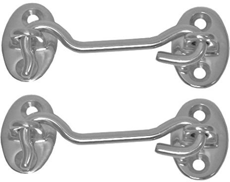 Versandbox24 2 Stück Sturmhaken Edelstahl A4 länge 50 mm Torhaken Türhaken Fensterhaken