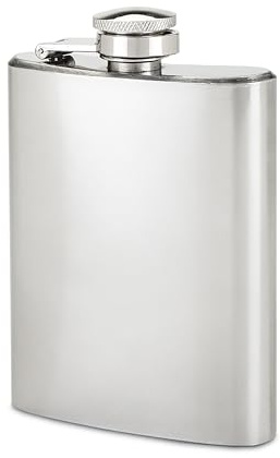 True Stainless Steel Hip Flask for Men and Women, 4 oz Pocket Whiskey Flask with Twist & Lift Cap and Metal Funnel for Hiking, Picnic, Travel, Camping Gifts, Outdoor Gifts for Adults, Silver