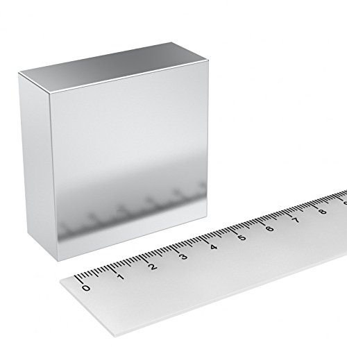 Magnete al neodimio da 50 mm x 50 mm x 20 mm, in nickel, molto forte magnete al neodimio per l' industria
