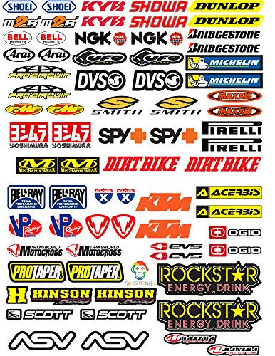 KIT Sticker Aufkleber - STICKERS KIT PER MOTO MOTOCROSS 73PCS - gesamte panel 73pcs BIETEN Roller Motorrad Motocross
