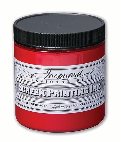 Jacquard Water Based Screen Printing Ink, Opaque Red, 8 oz – Fabric Paint for T-Shirts, Textiles & Art Projects
