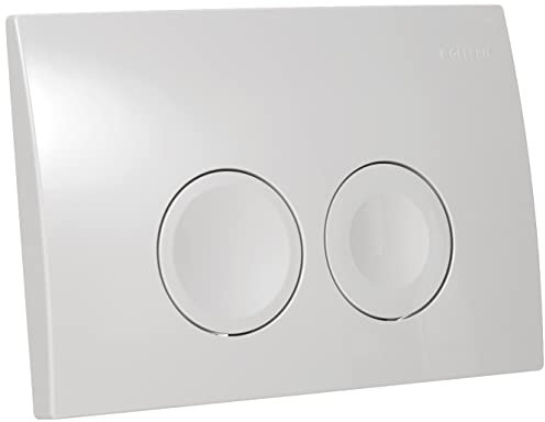 Geberit Betätigungsplatte Delta21 für WC-Spülkasten mit Betätigung von vorne, Drückerplatte für 2-Mengen-Spülung, weiß, Art.Nr. 115125111