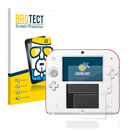 BROTECT Schutzglas für Nintendo 2DS Schutzfolie Panzer Folie Glas Displayschutz Made in Germany [Extrem Kratzfest 9H, Anti-Fingerprint,Transparent]