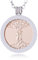 Morella Damen Halskette 70 cm Edelstahl mit Amulett und Coin 33 mm Seelenverwandte Rosegold in Schmuckbeutel