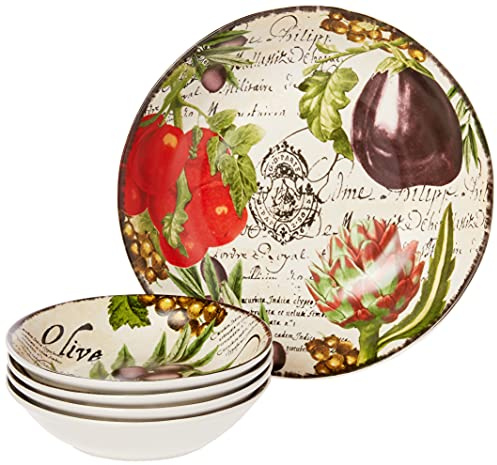 Certified International Corp Certified International Botanical Veggies Pasta Set, Multicolored, 5 Piece set