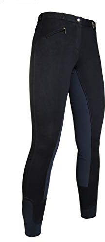 HKM Vollbesatz Damen Reithose , Schwarz (mit gauen Besatz), Gr. 40