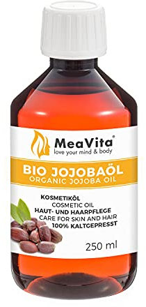 GreatVita Jojobaöl Gold - 1 reines kaltgepresstes Öl, ÖKoP zertifiziert, 1er Pack (1 x 250 ml)