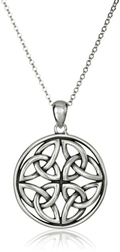Amazon Essentials Sterling Silver Celtic Triquetra Trinity Knot Medallion Pendant Necklace, 18' (previously Amazon Collection)