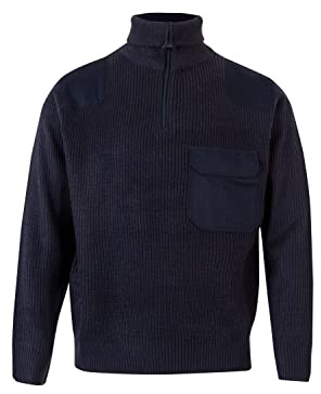 Velilla 101; Jersey punto grueso con cuello alto; color Azul Marino; Talla XL