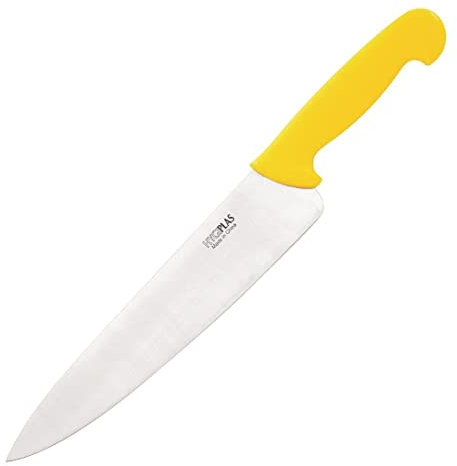 Hygiplas - Couteau de cuisine Hygiplas Chef Jaune 25 cm - Lame tranchante en acier inoxydable nécessitant peu d'entretien C816