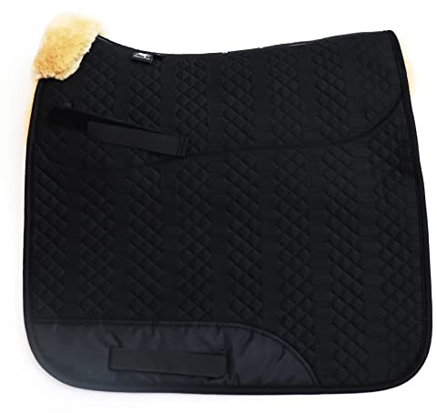 Engel Germany gualdrappa Pelle di Agnello cottone Nero Pelliccia Naturale (Schabra 1) dai Colori Vivaci: da Abbinare a 12 Colori di Pelliccia di Agnello! Dressage (D)