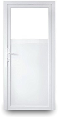 Nebeneingangstür mit Drückergarnitur - weiß - 80 x 200 cm - Innenöffnend - DIN Rechts - 2-fach-Verglasung - verschiedene Maße
