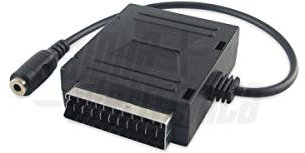 Alphaelettronica Adattatore da spina SCART a presa SCART, Presa jack 3,5mm Stereo, Cavo 10 cm, Compatibile con Televisore, Cuffie, Amplificatori, Hi-Fi