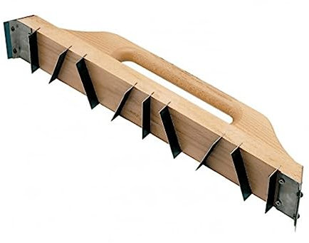 Ausonia - RABOT POUR PLÂTRE, RABOT 47X7, 940 GRAMMES, AVEC MANCHE ET BASE EN BOIS, 11 LAMES EN ACIER TREMPÉ ALIGNÉES PRÉCISÉMENT POUR OBTENIR UNE PRESTATION MAXIMALE