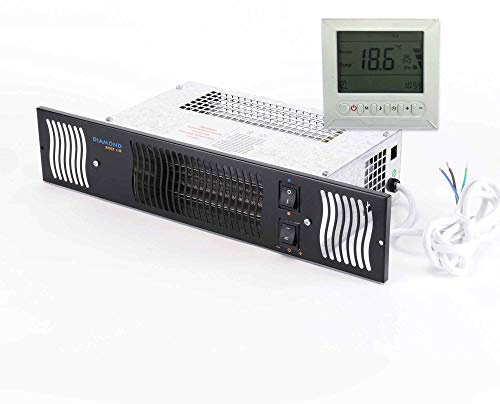 Bidex Diamond 1.9kw Electric Kitchen Plinth Heater with 7 Day Timer & Room Thermostat - Black Grill