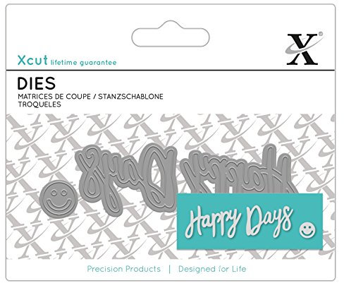 Xcut Mini Sentiment Dies Happy Days Carbon Steel, Art & Craft, Carbon Cutting Tool Supplies, For Beautiful Decoration, Card Making Gift Tag, Wrapping, Scrapbooking, Invitations, Crafters Companion