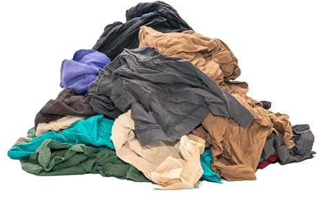 Buffalo Industries (10085PB) Recycled Multicolored T-Shirt Cloth Rags, 50 lb. bag, All-Purpose Rag for Cleaning, Paint Spills and Cleanup, Staining, Polishing, Dusting, Made from Recycled Materials