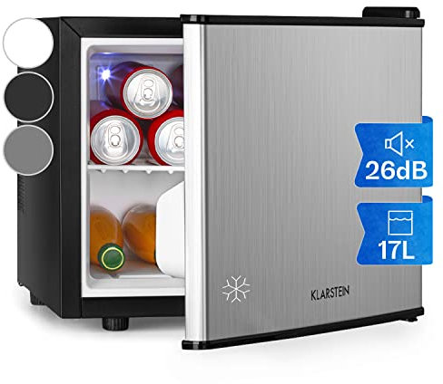 Klarstein Kühlschrank, Mini-Kühlschrank für Getränke, Kühlschrank Klein, Kleiner Kühlschrank Lautlos, Skincare Fridge, 3 Kühlstufen, Camping Kühlschrank, Minikühlschrank für Zimmer, Büro 0-15°C, 17 L