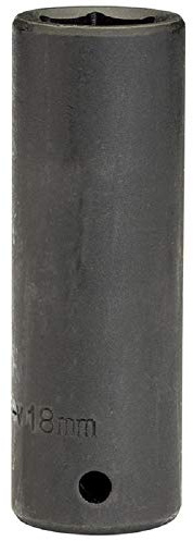 Draper Expert HI-TORQ 1/2 18mm Deep Impact Socket | 6 Point Hex Socket | Chrome Vanadium Steel Wrench Accessory | 14102