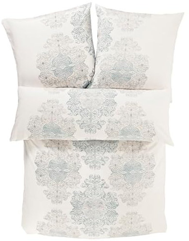 Zeitgeist Porticello Bettwäsche 155x220cm - flauschig warme Biberbettwäsche aus Reiner Baumwolle, Flanellbettwäsche 2 TLG. Set, Reißverschluss