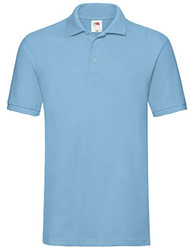 Fruit of the Loom Men's Polo Shirt - Blue - Medium