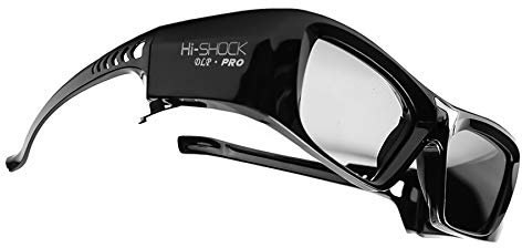 Hi-SHOCK DLP Pro 7G Black Diamond - Lunettes 3D DLP Link compatibles avec les projecteurs 3D DLP d'Acer, BenQ, Viewsonic, Optoma, LG [96-200 Hz | 39g | rechargeables | DLP Link]