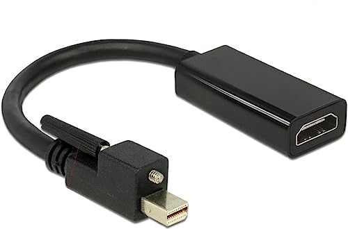DeLOCK 62640 - Adaptador Mini DisplayPort 1.2 Macho con Tornillo a HDMI Hembra 4K Activo Negro