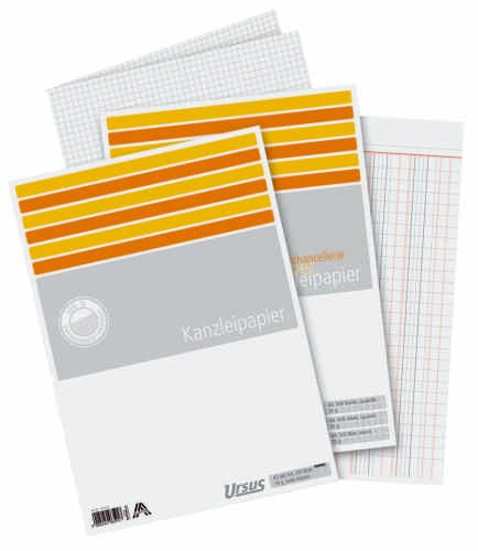URSUS Kanzleipapier gefalzt A3 auf A4 250 BG 80g qm blanko