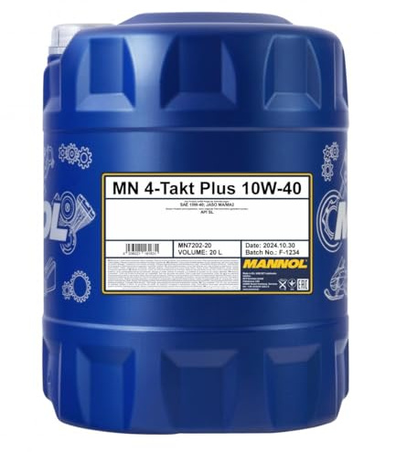 MANNOL 7202 4-Takt Motoröl 10W-40 synthetisch für Motorrad, Roller, 20L