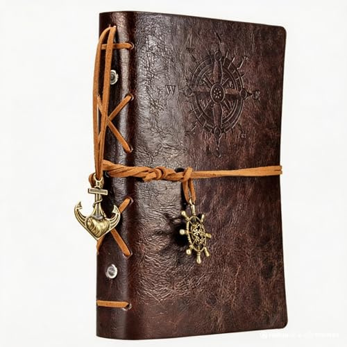EvZ 7-Inch Refillable A6 Binder Notebook - Premium Vegan Leather Personal Planner, Eco-Friendly Journal with 6-Ring Loose-Leaf System for Writing, Business, and Creative Sketches, Coffee
